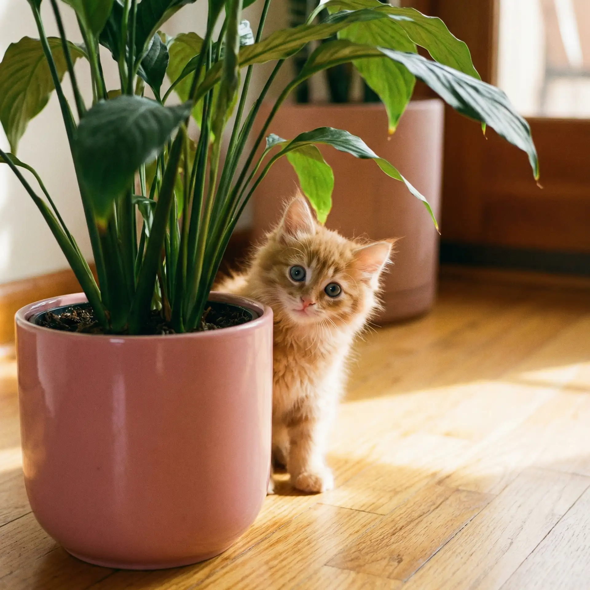 小猫从花盆后探头 - 不扣纽扣的情人